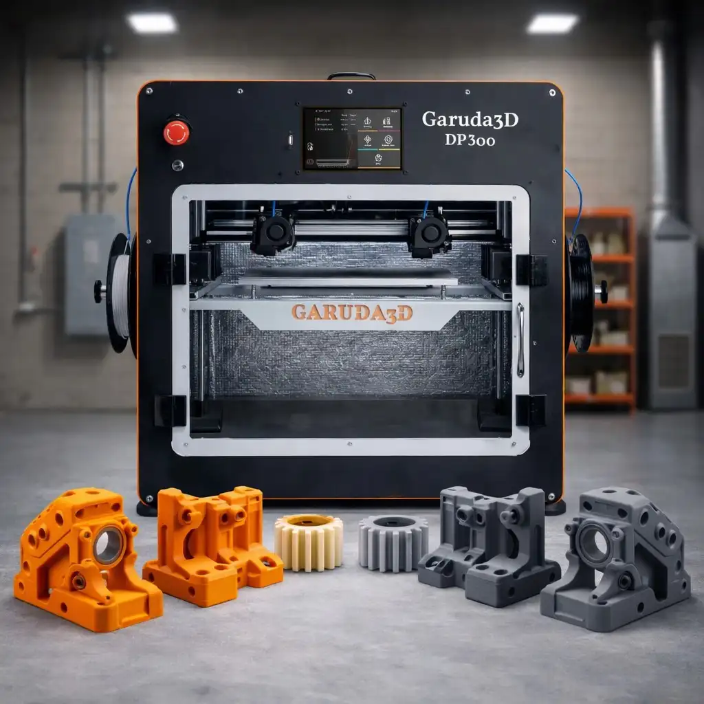 DP300 IDEX 3D Printer with dual extruder system