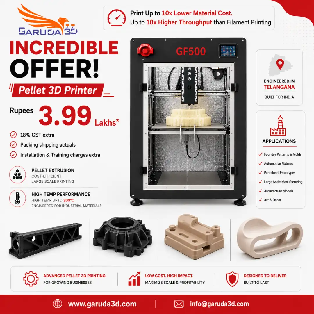 Garuda3D GF500 Pellet 3D Printer offer