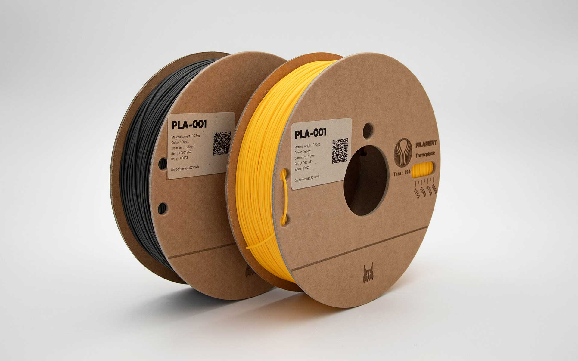 PLA 3D printing filament spools