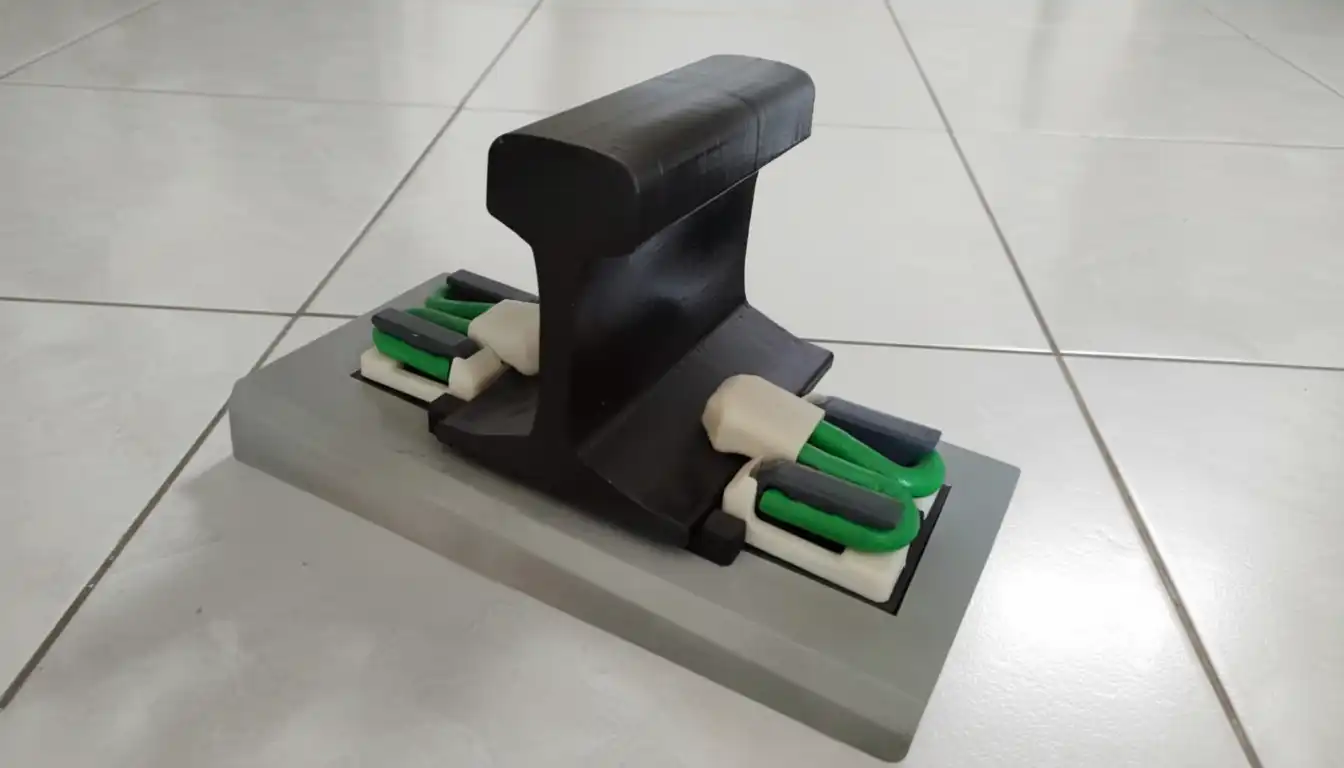 3D printed Pandrol rail fastening clip scale model