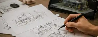 Concept sketch and drawings