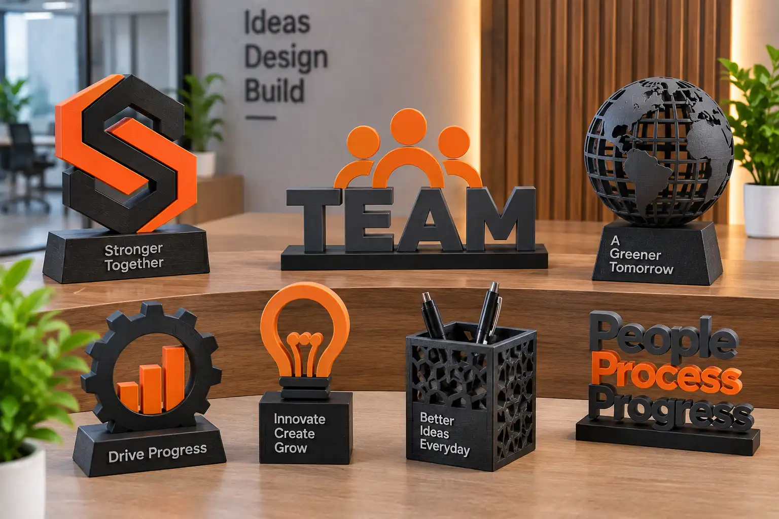 Custom corporate logo decor