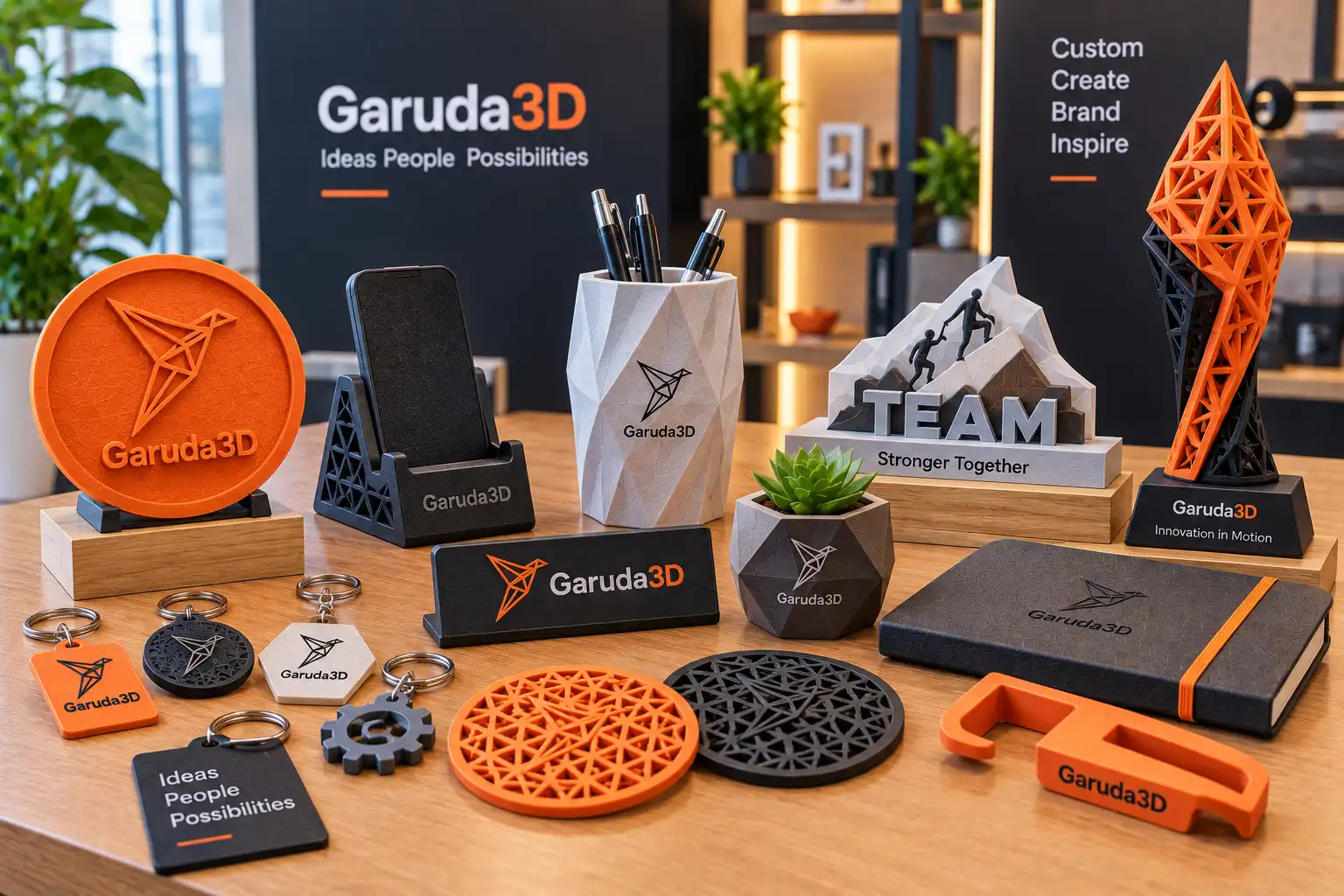 Custom 3D printed corporate merchandise