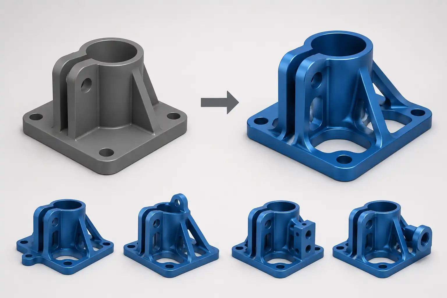 Topology optimized 3D printed part — custom geometry for specific application