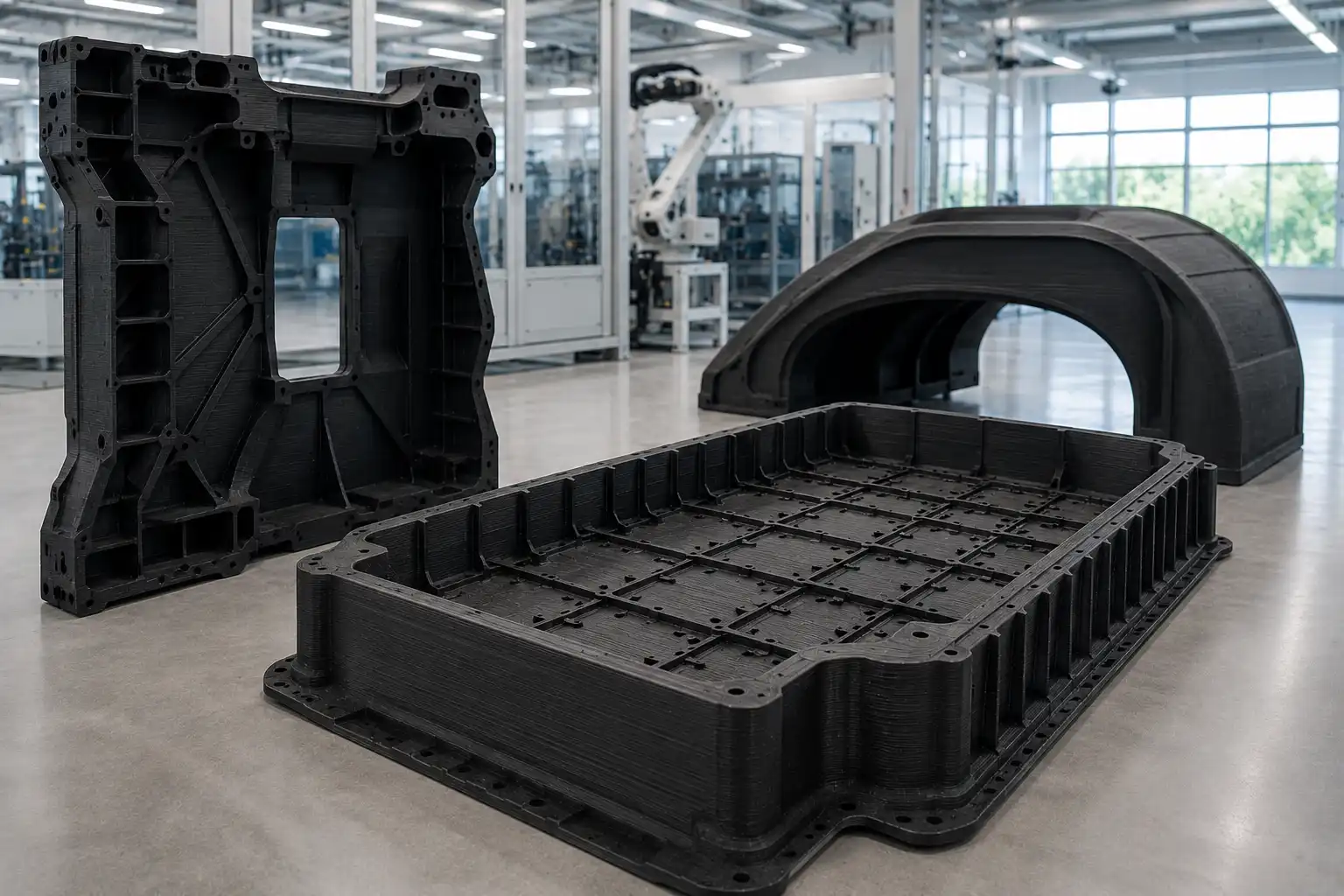 Pellet 3D printing for electronics and EV industry India — FGF enclosure housing Garuda3D Hyderabad