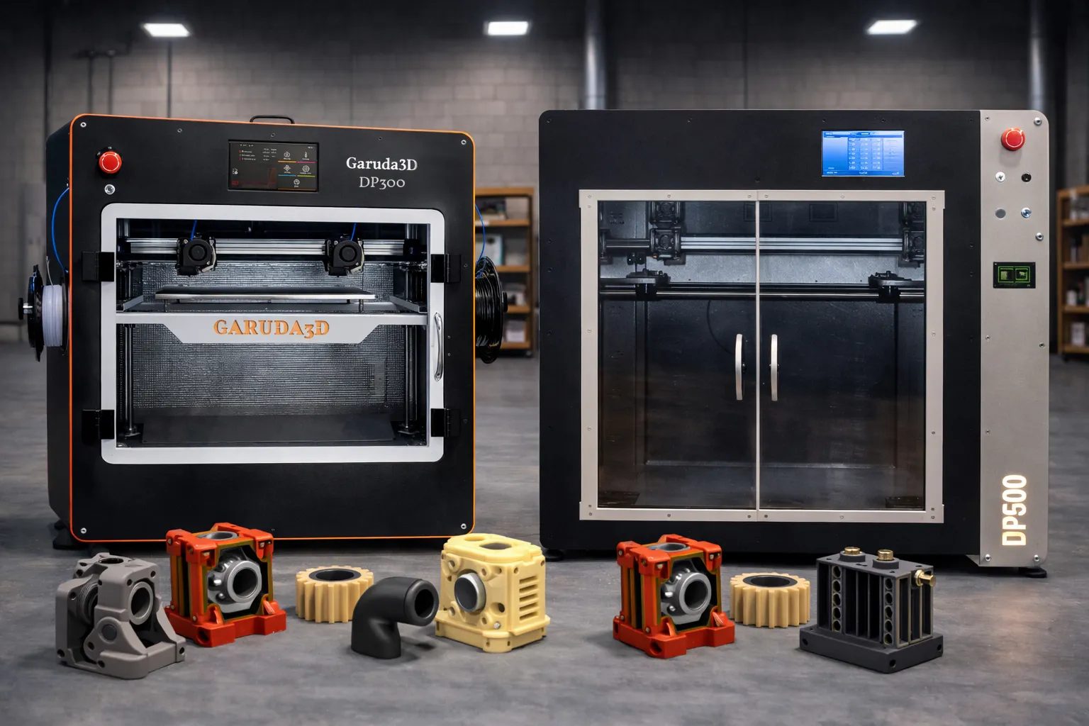 IDEX 3D printer with independent dual extrusion system for multi-material and high-speed production